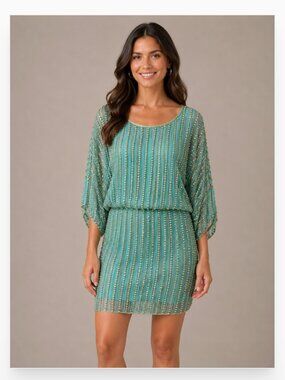 Pookie & Sebastian Dolman Sleeve Sequin Dress Size Small VGUC